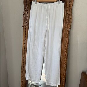 J. Crew White Linen Pants